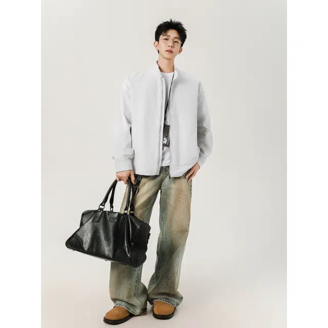 【dme】 美式高街宽松休闲立领外套潮牌设计感教练夹克 男女同款