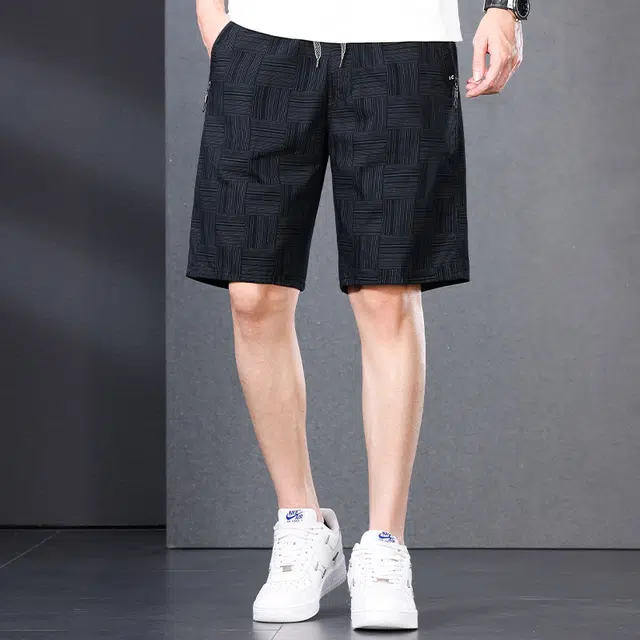【dme】 夏季时尚纯色直筒裤舒适百搭宽松五分休闲短裤 男女同款