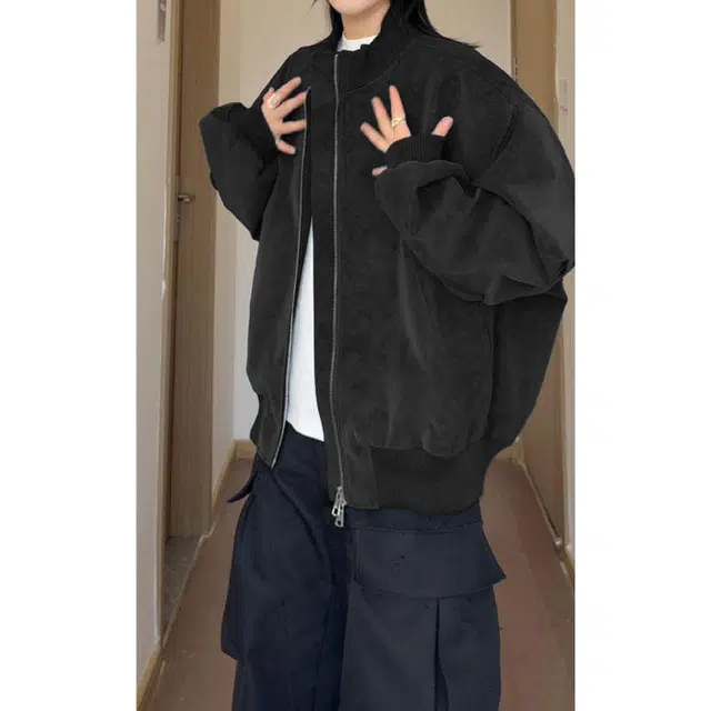 【dme】 潮牌复古美式立领飞行员长袖时尚做旧皮衣宽松休闲中性风痞帅扎染上衣百搭夹克外套 男女同款