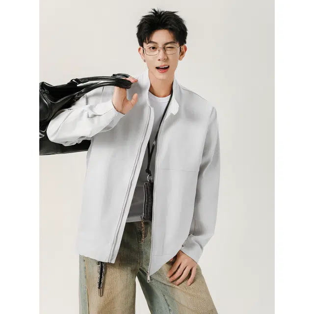 【dme】 美式高街宽松休闲立领外套潮牌设计感教练夹克 男女同款