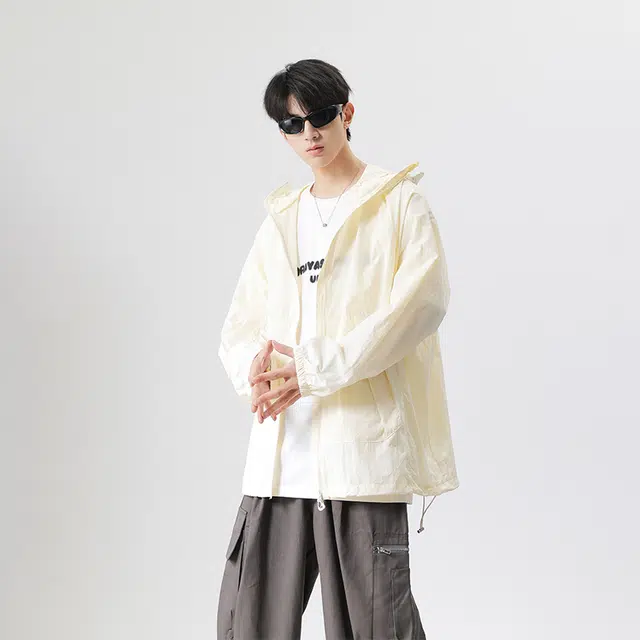 【dme】 夏季外套户外休闲轻奢防紫外线宽松连帽防晒服 男女同款