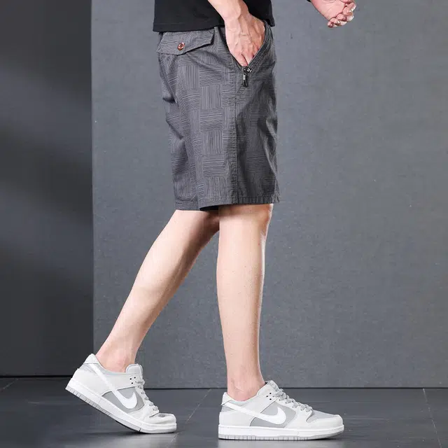 【dme】 夏季时尚纯色直筒裤舒适百搭宽松五分休闲短裤 男女同款
