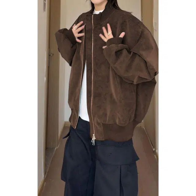 【dme】 潮牌复古美式立领飞行员长袖时尚做旧皮衣宽松休闲中性风痞帅扎染上衣百搭夹克外套 男女同款