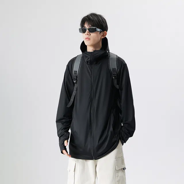 【dme】 冰丝夏季防紫外线可拆卸帽檐皮肤衣外套防晒服 男女同款