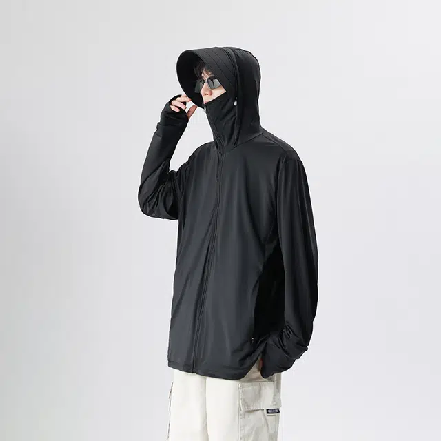 【dme】 冰丝夏季防紫外线可拆卸帽檐皮肤衣外套防晒服 男女同款