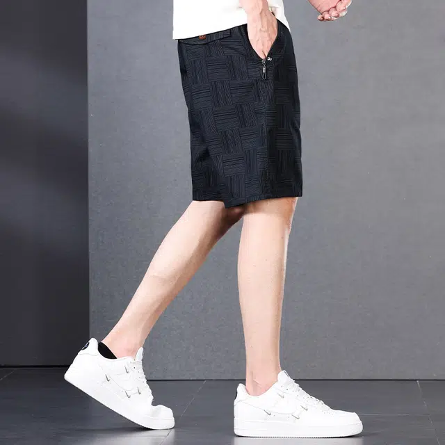【dme】 夏季时尚纯色直筒裤舒适百搭宽松五分休闲短裤 男女同款
