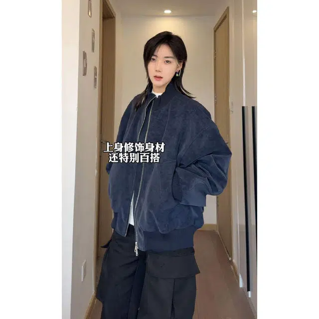 【dme】 潮牌复古美式立领飞行员长袖时尚做旧皮衣宽松休闲中性风痞帅扎染上衣百搭夹克外套 男女同款