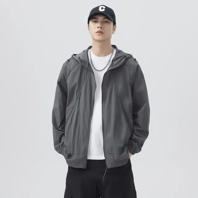 【dme】 山系机能风轻薄户外连帽宽松外套防晒服 男女同款