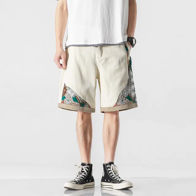 【dme】 拼接宽松百搭运动舒适高级五分休闲短裤 男女同款 拼色