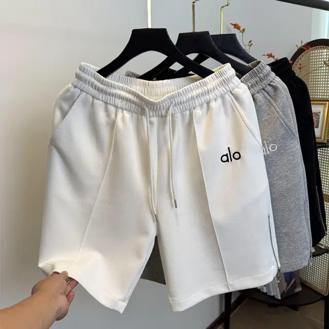 【dme】 简约韩系设计感百搭直筒侧边拉链五分裤潮流时尚夏季宽松透气舒适运动中裤老钱风松紧休闲短裤 男女同款