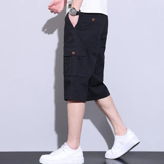 【dme】 美式复古潮流时尚简约设计感舒适百搭七分宽松休闲短裤 男女同款