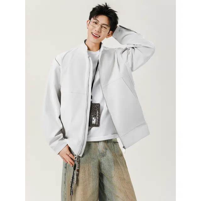 【dme】 美式高街宽松休闲立领外套潮牌设计感教练夹克 男女同款