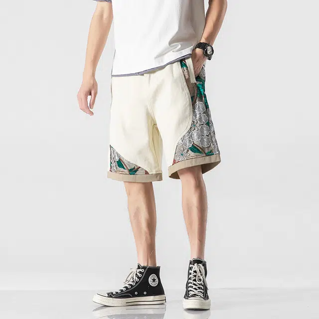 【dme】 拼接宽松百搭运动舒适高级五分休闲短裤 男女同款 拼色