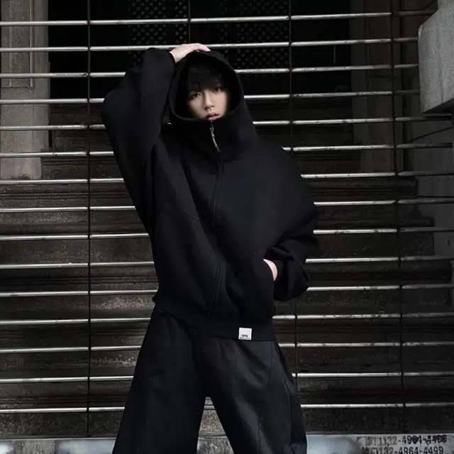 【dme】 美式高街重磅结构简约基础款连帽开衫上衣男秋款宽松情侣拉链休闲卫衣外套 男女同款