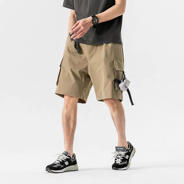 【dme】 复古多口袋可拆卸小包阔腿休闲五分裤工装短裤 男女同款