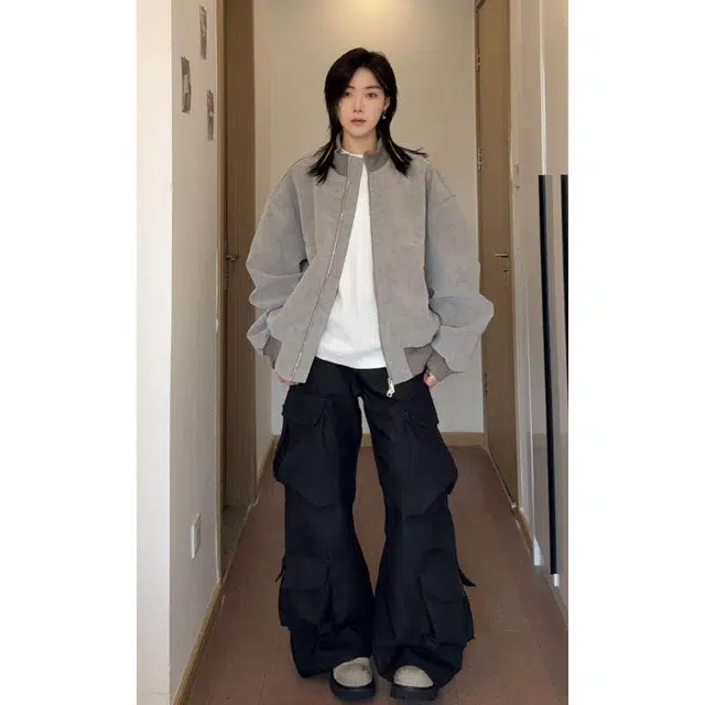 【dme】 潮牌复古美式立领飞行员长袖时尚做旧皮衣宽松休闲中性风痞帅扎染上衣百搭夹克外套 男女同款