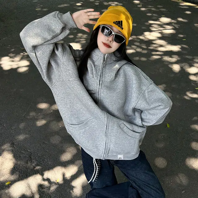 【dme】 潮牌美式高街重磅结构设计宽松连帽上衣外套男秋款时尚休闲情侣百搭中性卫衣帽衫 男女同款