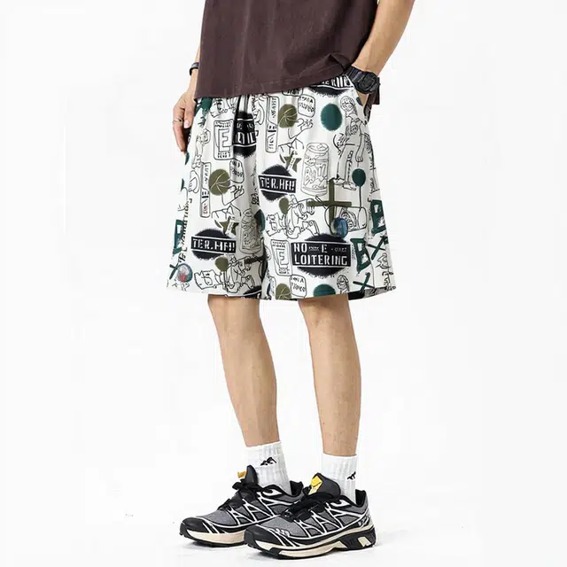 【dme】 宽松百搭运动薄款潮牌沙滩舒适五分休闲短裤 男女同款