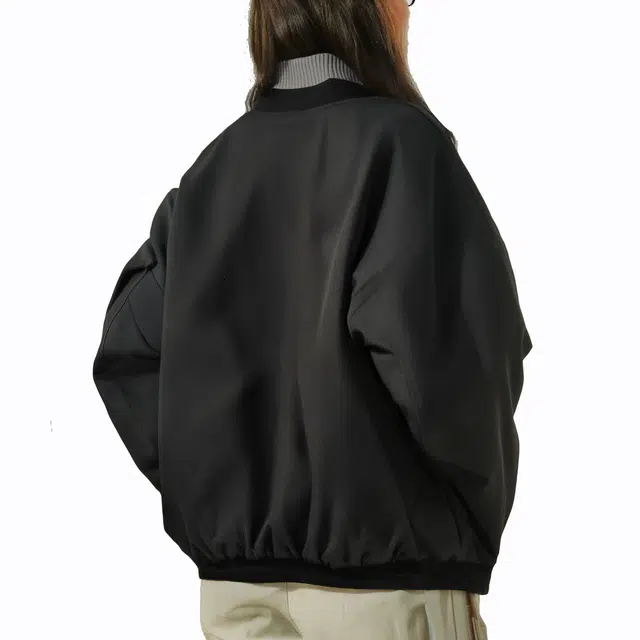 快鱼 美式复古高街学院风酷帅潮流军事风宽松棒球领加厚飞行员夹克外套叠穿立领拉链开衫纯色针织衫百搭休闲学生棉服 男女同款