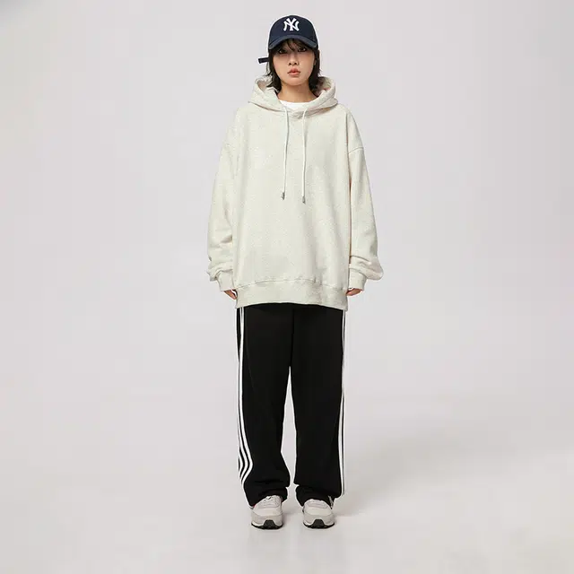 快鱼 美式复古基础款简约纯色学院风潮流宽松休闲百搭舒适运动上衣套头连帽落肩重磅长袖卫衣 男女同款