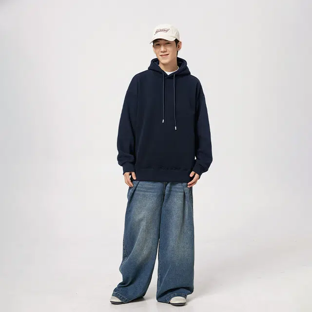 快鱼 美式复古基础款简约纯色学院风潮流宽松休闲百搭舒适运动上衣套头连帽落肩重磅长袖卫衣 男女同款