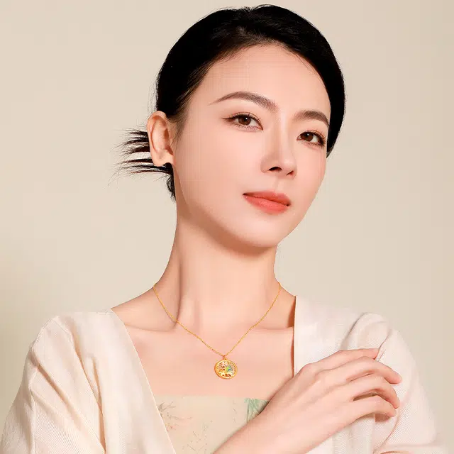 梦金园 彩蝶翩翩 东方螺钿 新中式国潮古韵珐琅彩蝶锁骨链 贝母 项链 女款
