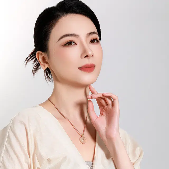 梦金园 渐变樱花平安 国潮新中式小众设计简约高级感 温柔甜美气质百搭 平安顺遂#好运 玛瑙 项链 男女同款情侣款