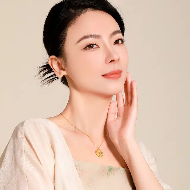 梦金园 彩蝶翩翩 东方螺钿 新中式国潮古韵珐琅彩蝶锁骨链 贝母 项链 女款