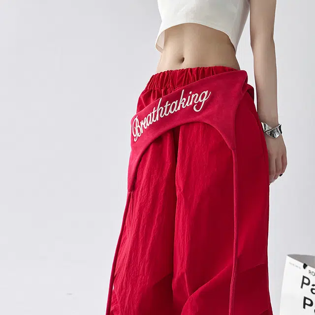 美式复古爵士街舞风宽松百搭工装阔腿裤休闲裤 女款