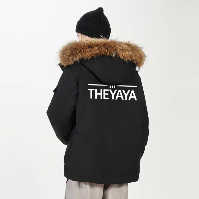 鸭鸭 新国标高蓬松鸭绒防水防风抗寒保暖加厚户外宽松休闲时尚百搭学生党运动肩章飞行员连帽派克工装冬季羽绒服 男女同款