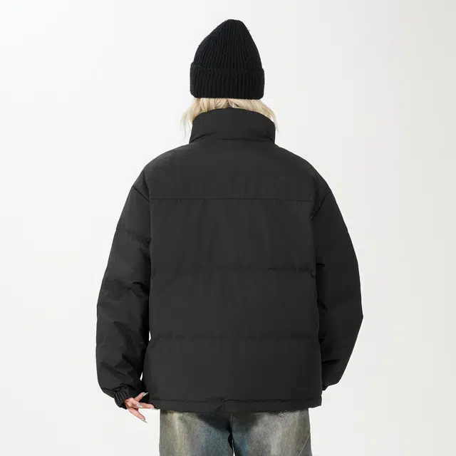 鸭鸭 基础款简约字母印花设计感青少年户外运动防风防水宽松休闲百搭舒适柔软立领高街面包保暖冬季羽绒服 男女同款