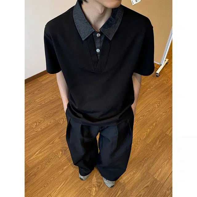 YICHEN boxymiupolocleanfitT
