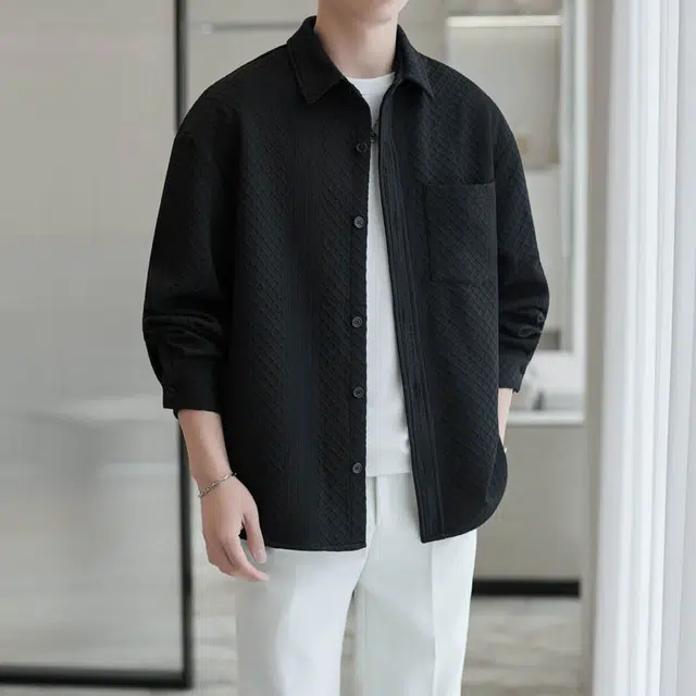 小香风老钱感肌理外套费尔岛上的猫 多风格百搭服饰满足多样需求衬衫 男女同款