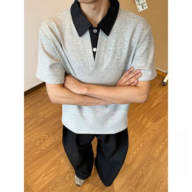 YICHEN boxymiupolocleanfitT