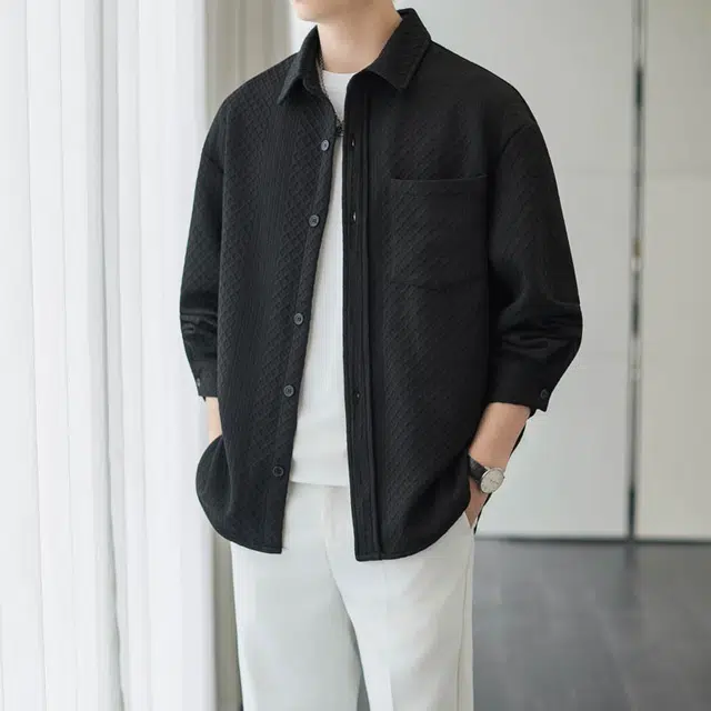 小香风老钱感肌理外套费尔岛上的猫 多风格百搭服饰满足多样需求衬衫 男女同款