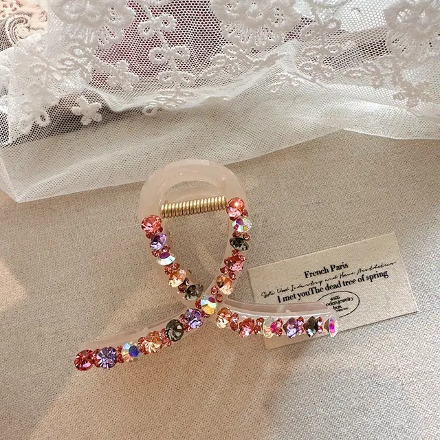 蒙妮 超闪彩色交叉 亚克力 发夹 女款