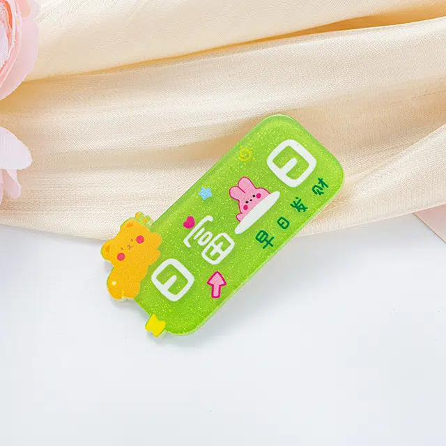 蒙妮 趣味卡通文字鸭嘴夹 亚克力 发夹 女款