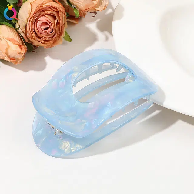 蒙妮 炫扁平弧形抓夹 亚克力 发夹 女款