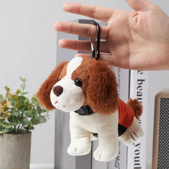 蜀黍家 史宾格警犬/搜救犬 创意狗狗玩偶包 聚酯纤维 钥匙扣 男女同款情侣款