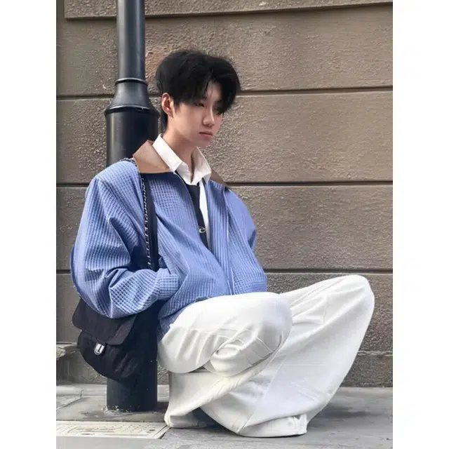 袋鼠 复古撞色拼接翻领夹克外套 男女同款