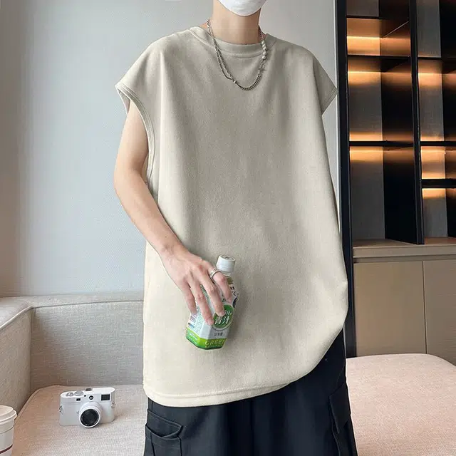 袋鼠 高街纯色立体剪裁设计美式韩版潮牌解构极简宽松街头休闲百搭时尚背心 男女同款