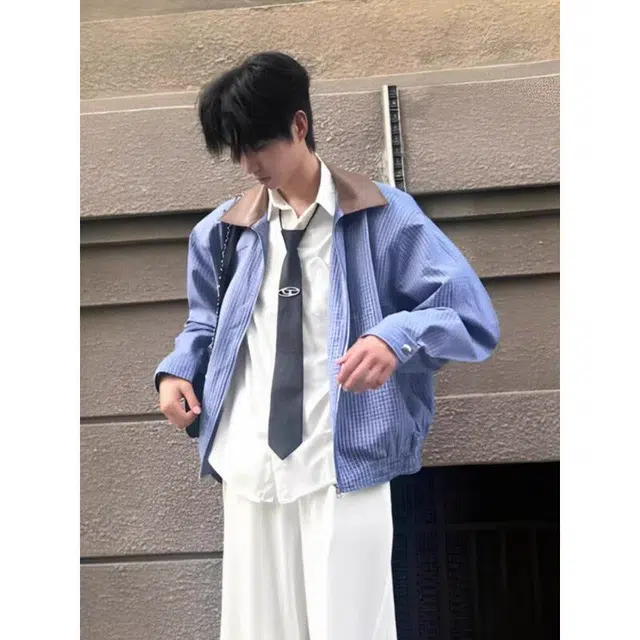 袋鼠 复古撞色拼接翻领夹克外套 男女同款