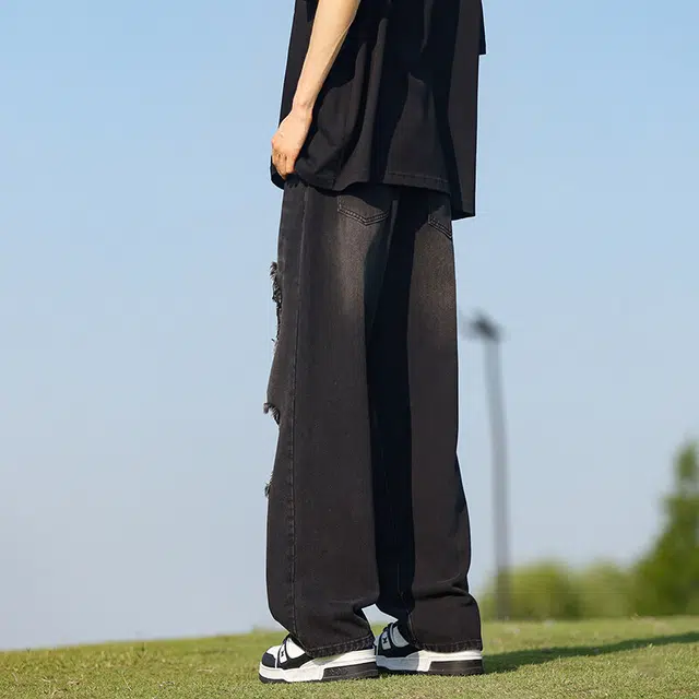 袋鼠 高街美式直筒美式潮牌宽松创意设计感街头通勤百搭时尚休闲裤 男女同款