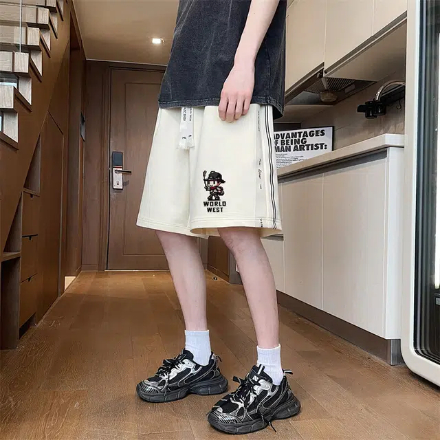 袋鼠 高街设计美式潮牌宽松创意街头通勤百搭时尚休闲短裤 男女同款
