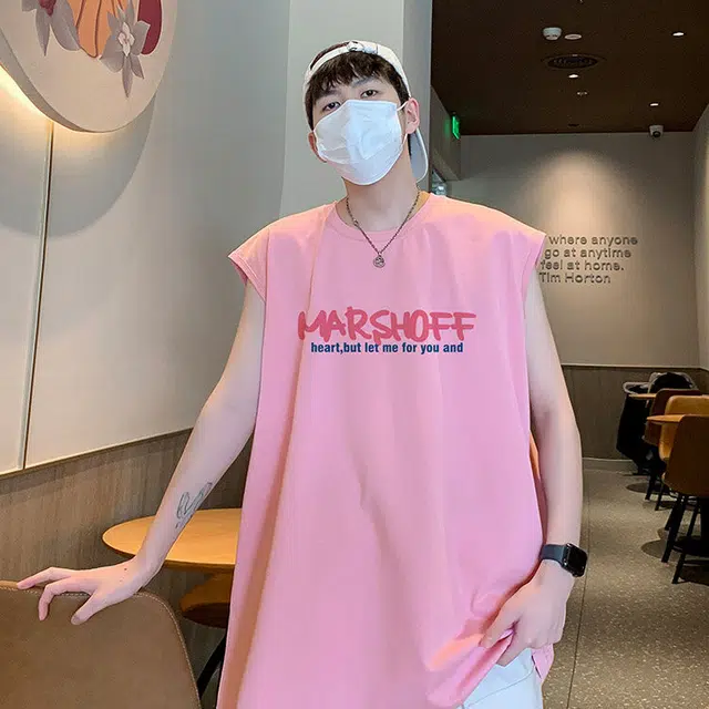 袋鼠 背面多巴胺油画风景创意印花设计高街氛围感清爽透气休闲百搭宽松时尚纯棉背心 男女同款