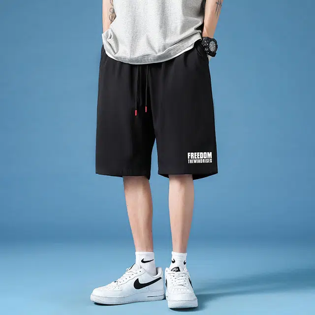 袋鼠 美式复古宽松透气纯色简约五分运动户外通勤校园风轻薄百搭舒适时尚休闲短裤 男女同款