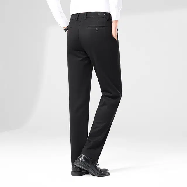 袋鼠 都市经典款复古简约基础款职业正装直筒秋冬重感微弹力磨毛面料通勤修身百搭休闲西装裤 男女同款