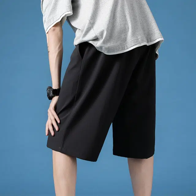 袋鼠 美式复古宽松透气纯色简约五分运动户外通勤校园风轻薄百搭舒适时尚休闲短裤 男女同款