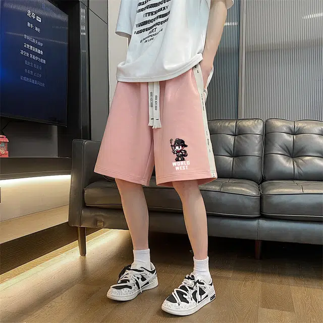 袋鼠 高街设计美式潮牌宽松创意街头通勤百搭时尚休闲短裤 男女同款