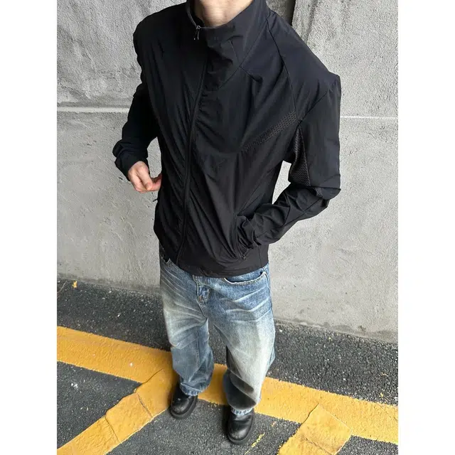 袋鼠 网眼原纱立领休闲跑步运动户外轻量时尚防紫外线防阳光不闷透气凉感网孔清爽设计感亲肤宽松长袖防晒服 男女同款